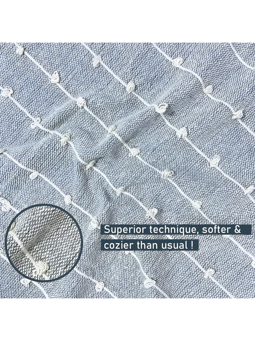 

SAJAVAT Pack of 4 Grey Self-Design Cotton Throws