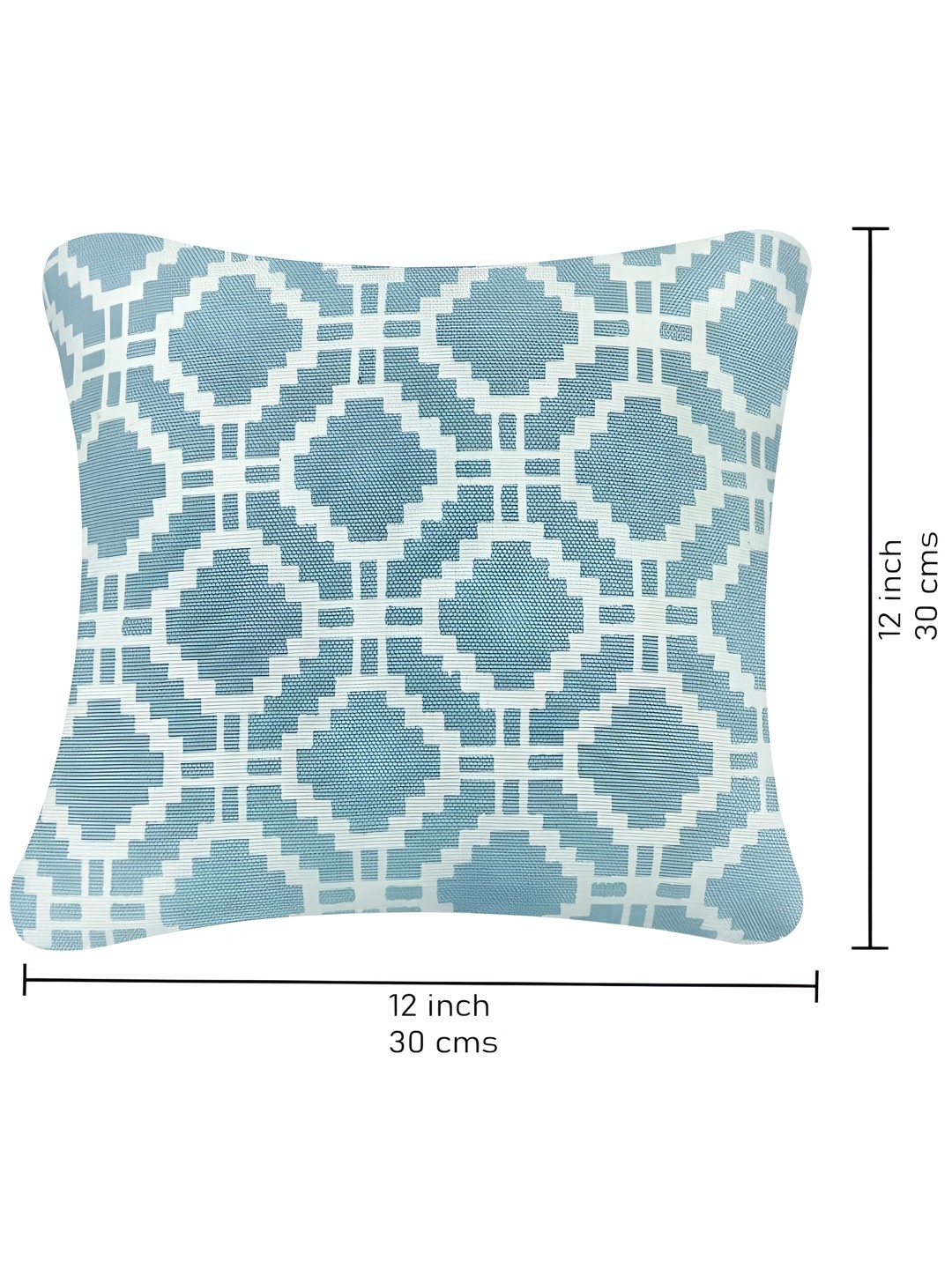 

SAJAVAT Blue & White Checked Print Cotton Square Cushion Cover
