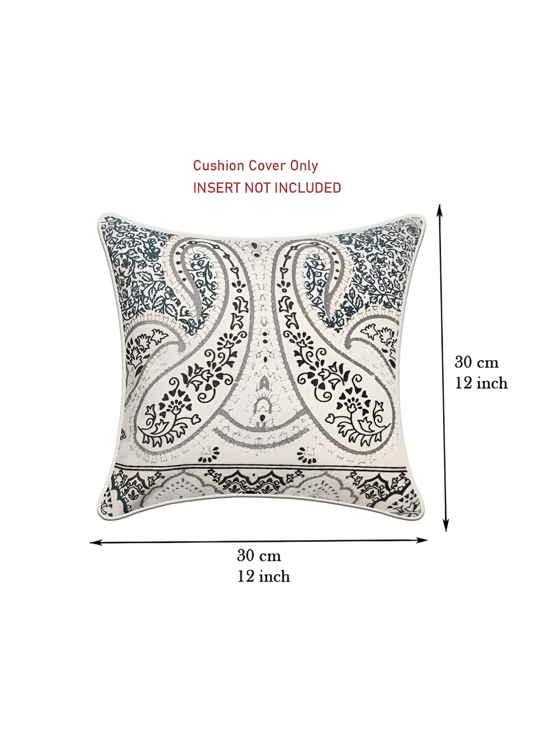 

SAJAVAT Green & Black Floral Printed Velvet Square Cushion Cover
