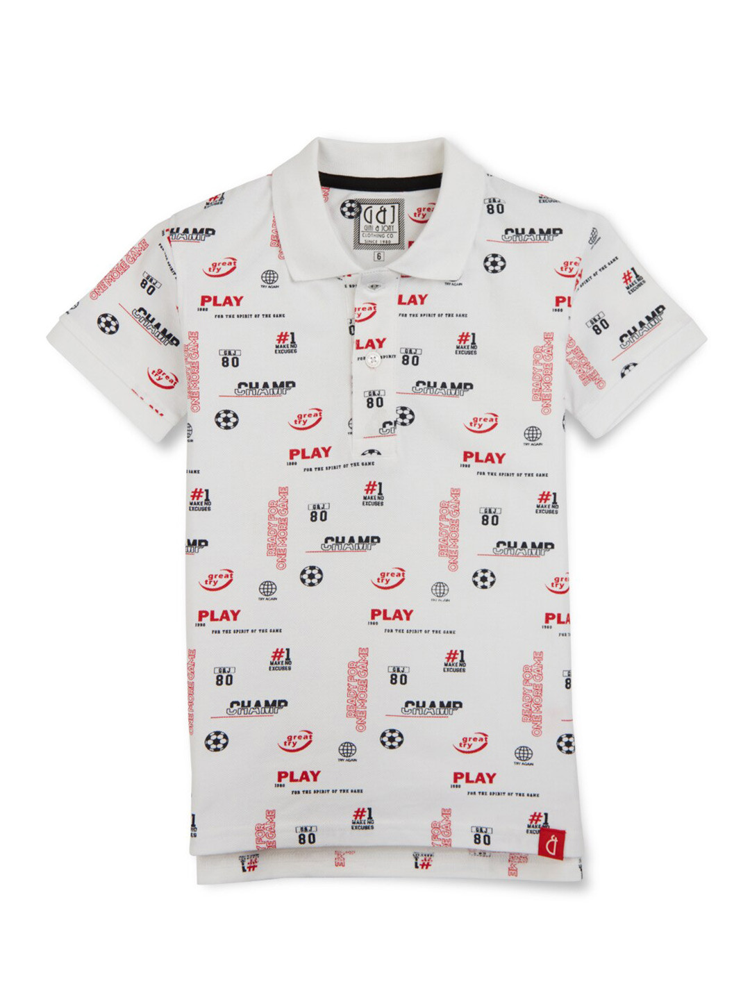 

Gini and Jony Boys Printed Polo T-shirt, White