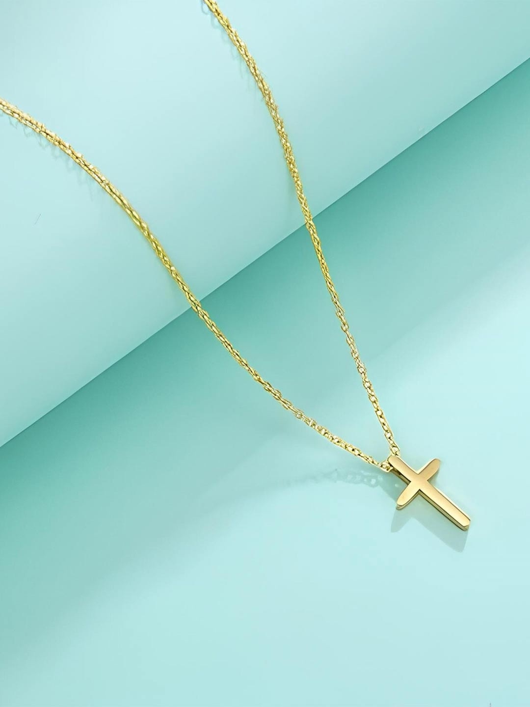 

KARISHMA KREATIONS Unisex Gold-Plated Jesus Cross Pendant With Chain