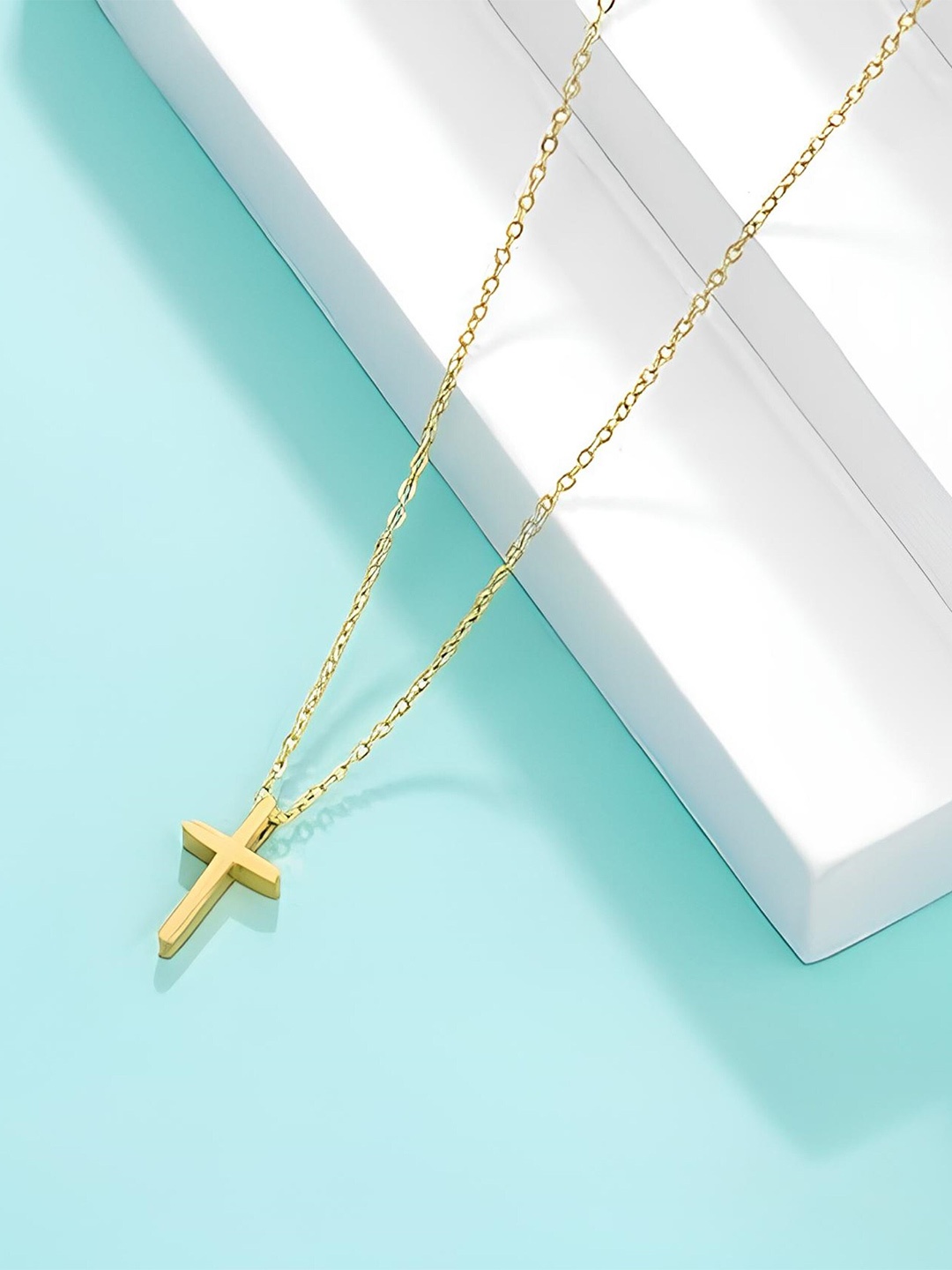 

KARISHMA KREATIONS Unisex Gold-Plated Jesus Cross Pendant With Chain