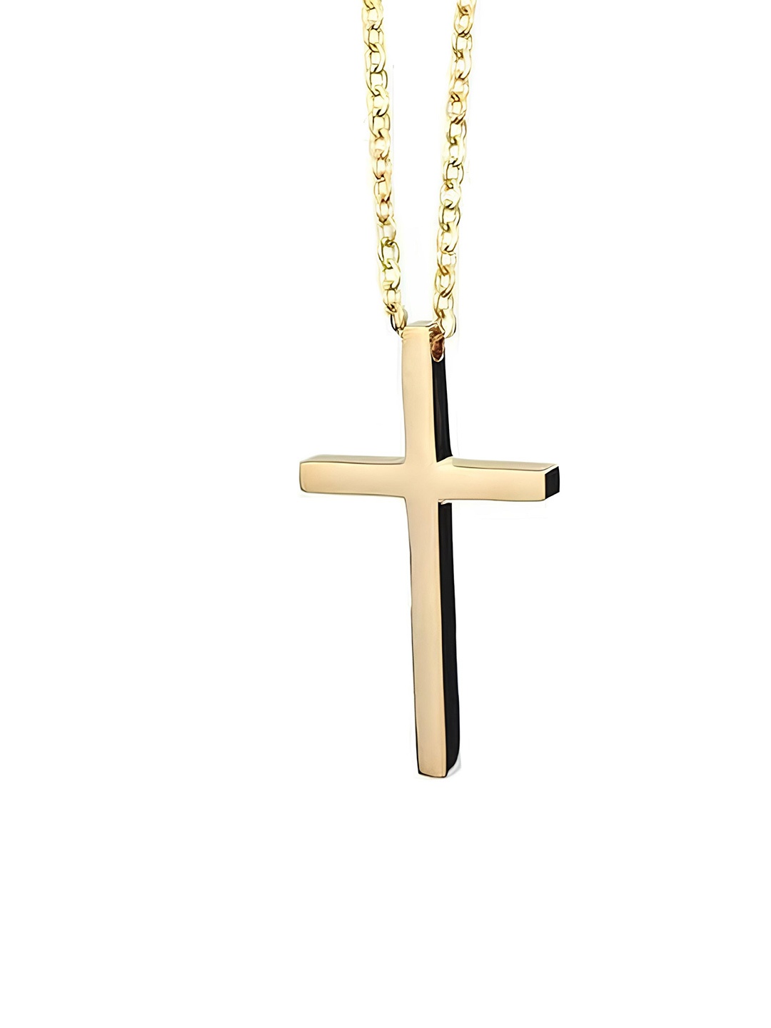 

KARISHMA KREATIONS Unisex Gold-Plated Stainless Steel Cross Pendant With Chain