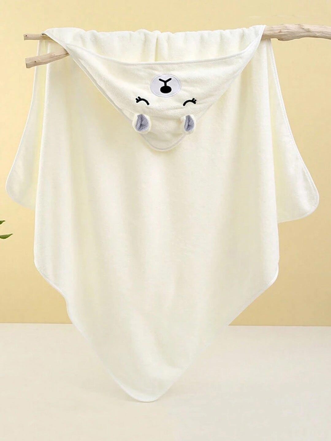 

Moms Home Organic Cotton Baby Hooded Bath Towel 300 GSM, White