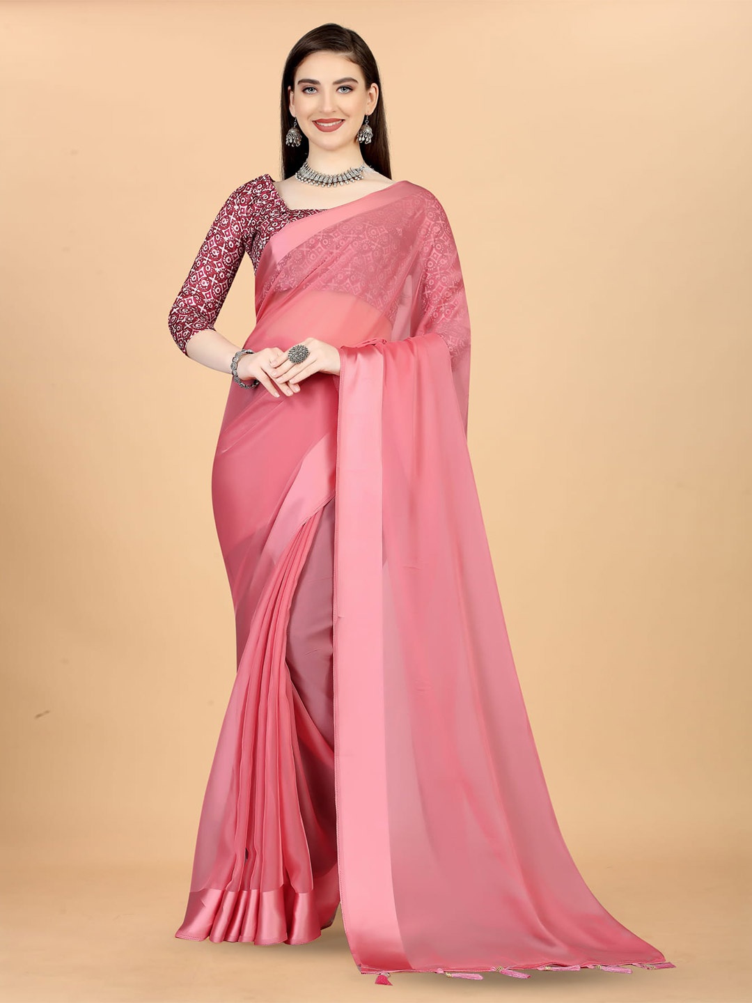 

KALINI Ethnic Silk Cotton Saree, Pink