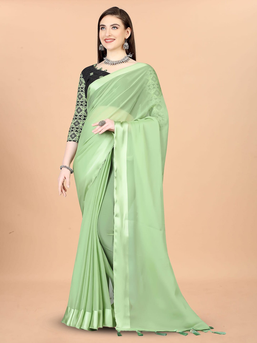 

KALINI Ethnic Silk Cotton Saree, Green