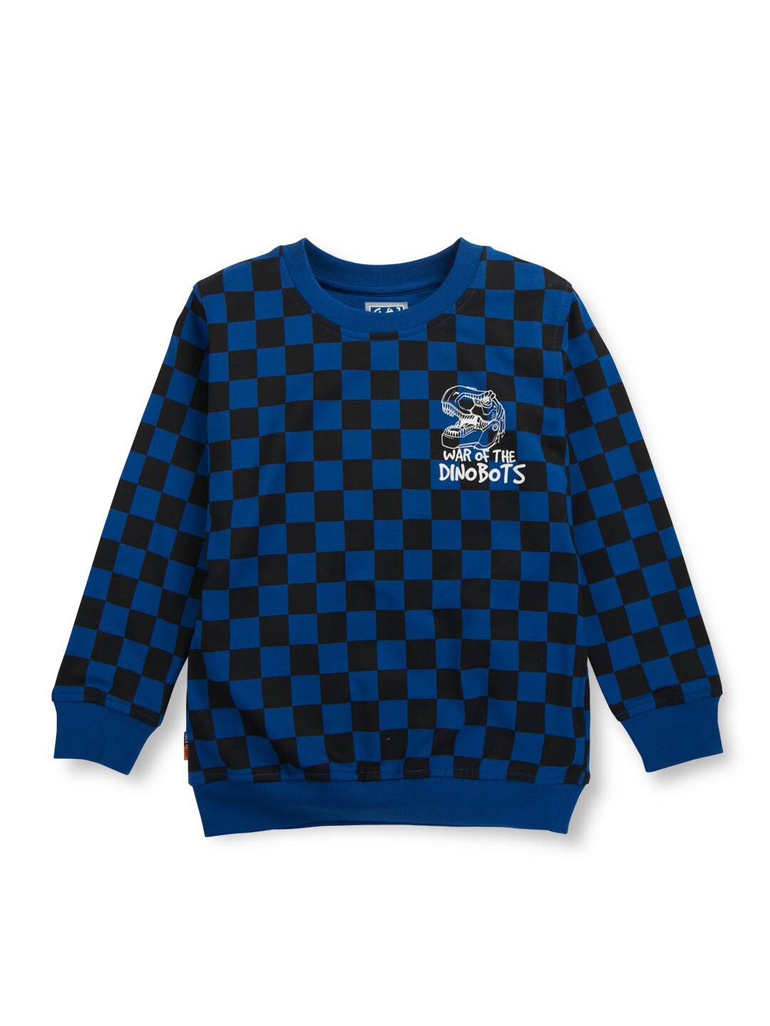 

Gini and Jony Boys Checked Cotton Sweatshirt, Blue