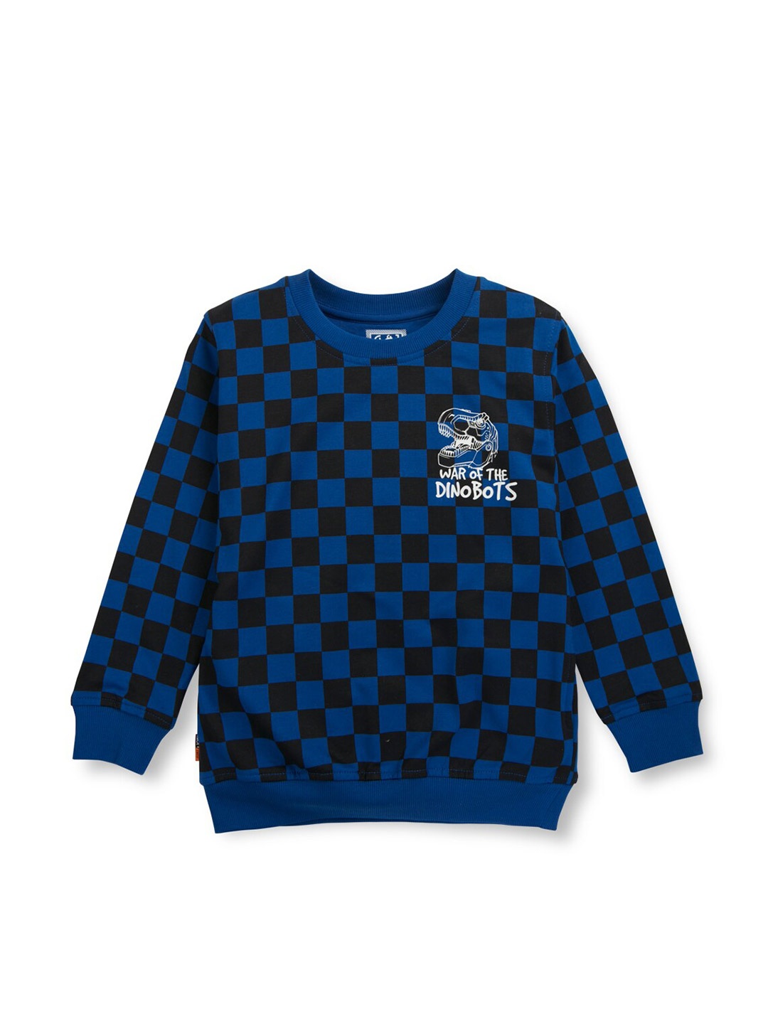 

Gini and Jony Boys Checked Fleece Sweatshirt, Blue