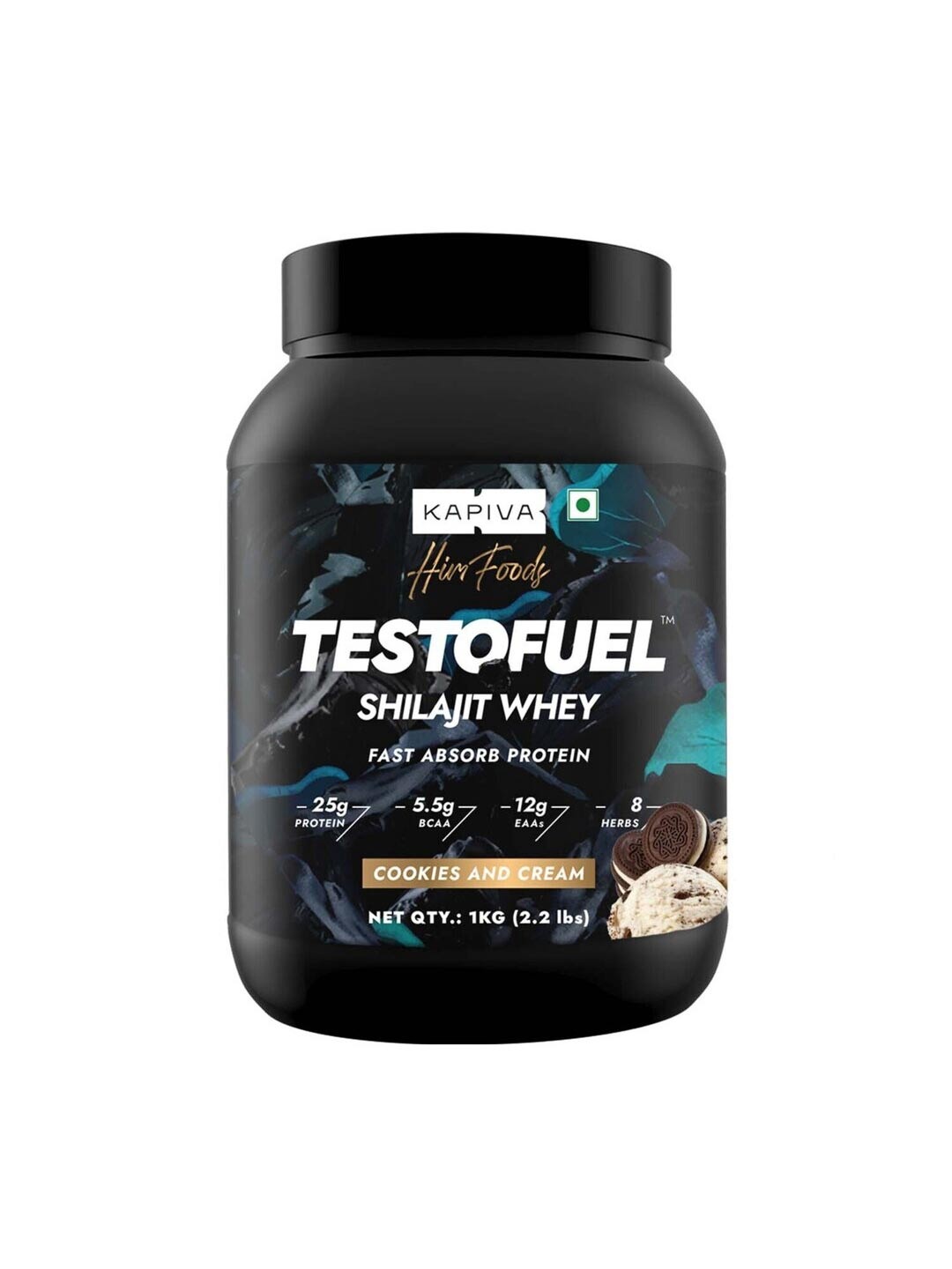 

Kapiva Men Foods Testofuel Shilajit Whey Protein -1kg Cookies and Cream, White