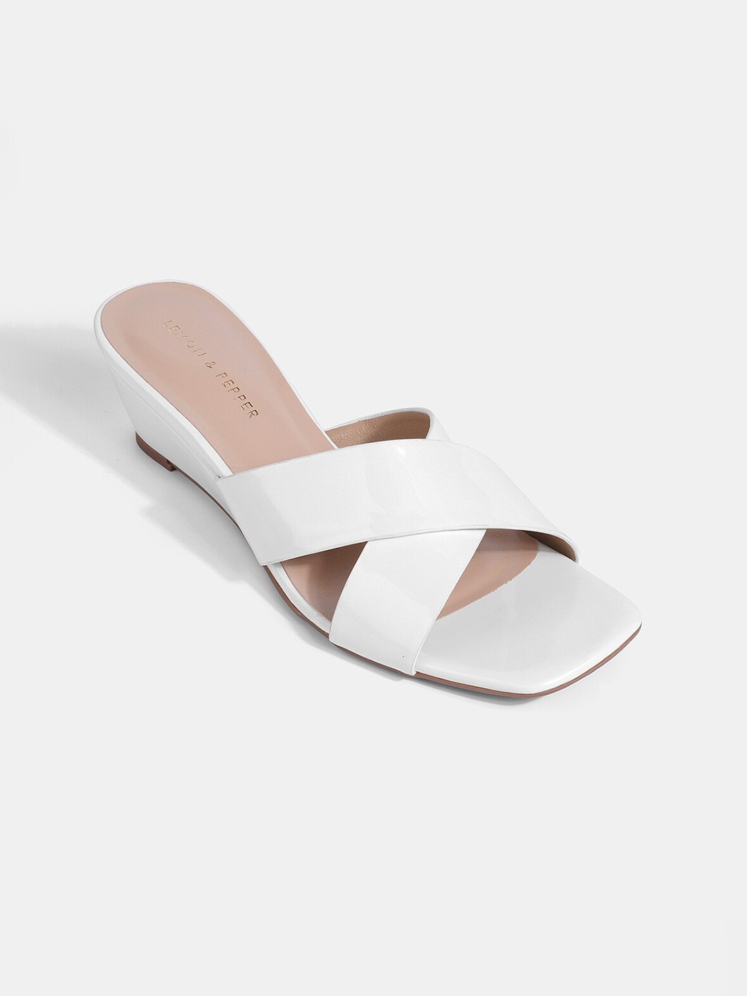 

LEMON & PEPPER Open Toe Wedge Heels, White