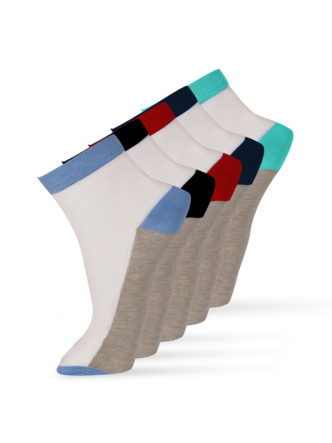 

FRENCHIE Men Pack Of 5 Assorted Cotton Ankle-length Socks