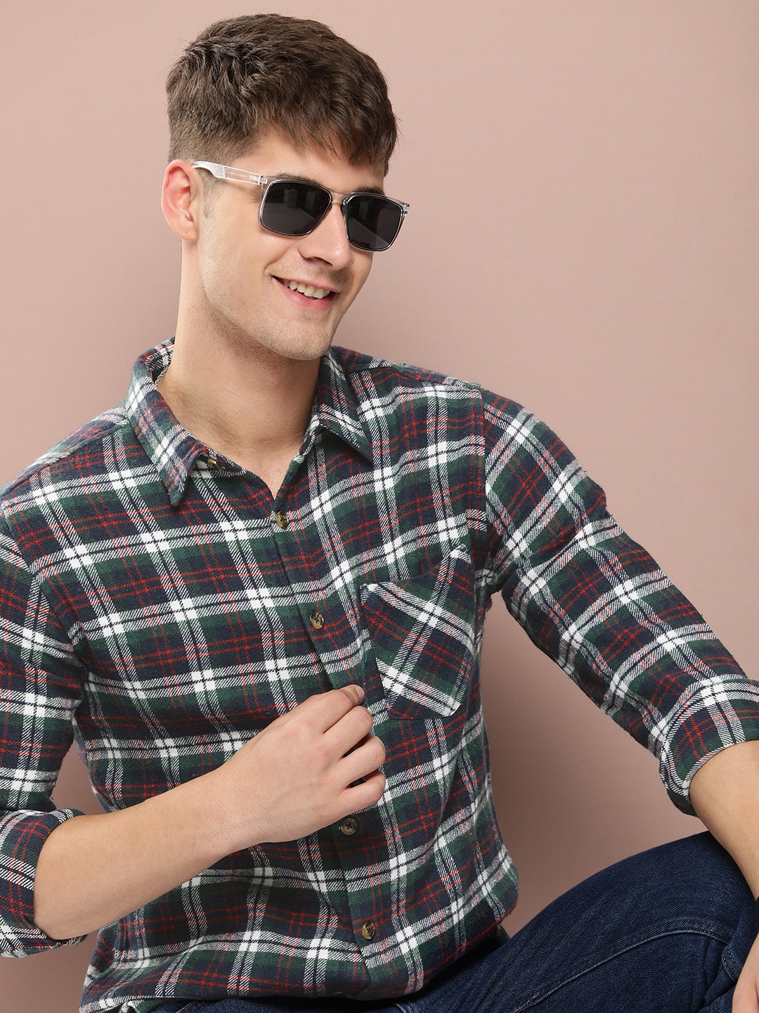 

Harvard Men Relaxed Checked Casual Shirt, Navy blue