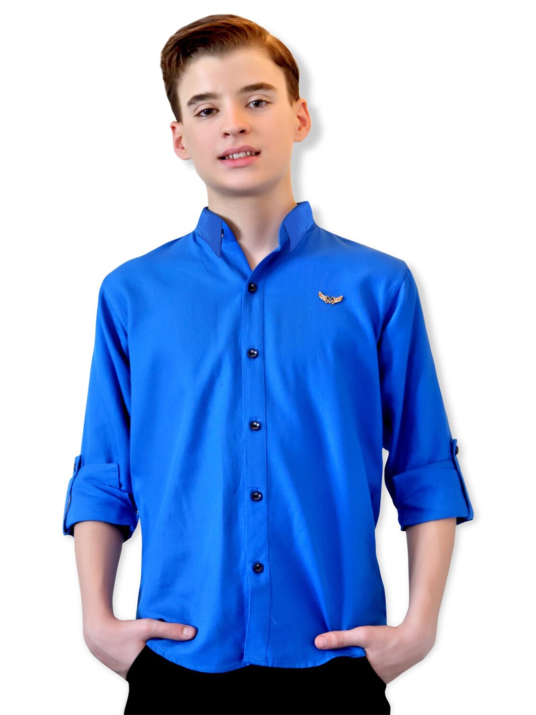 

BAESD Boys Classic Opaque Cotton Casual Shirt, Blue
