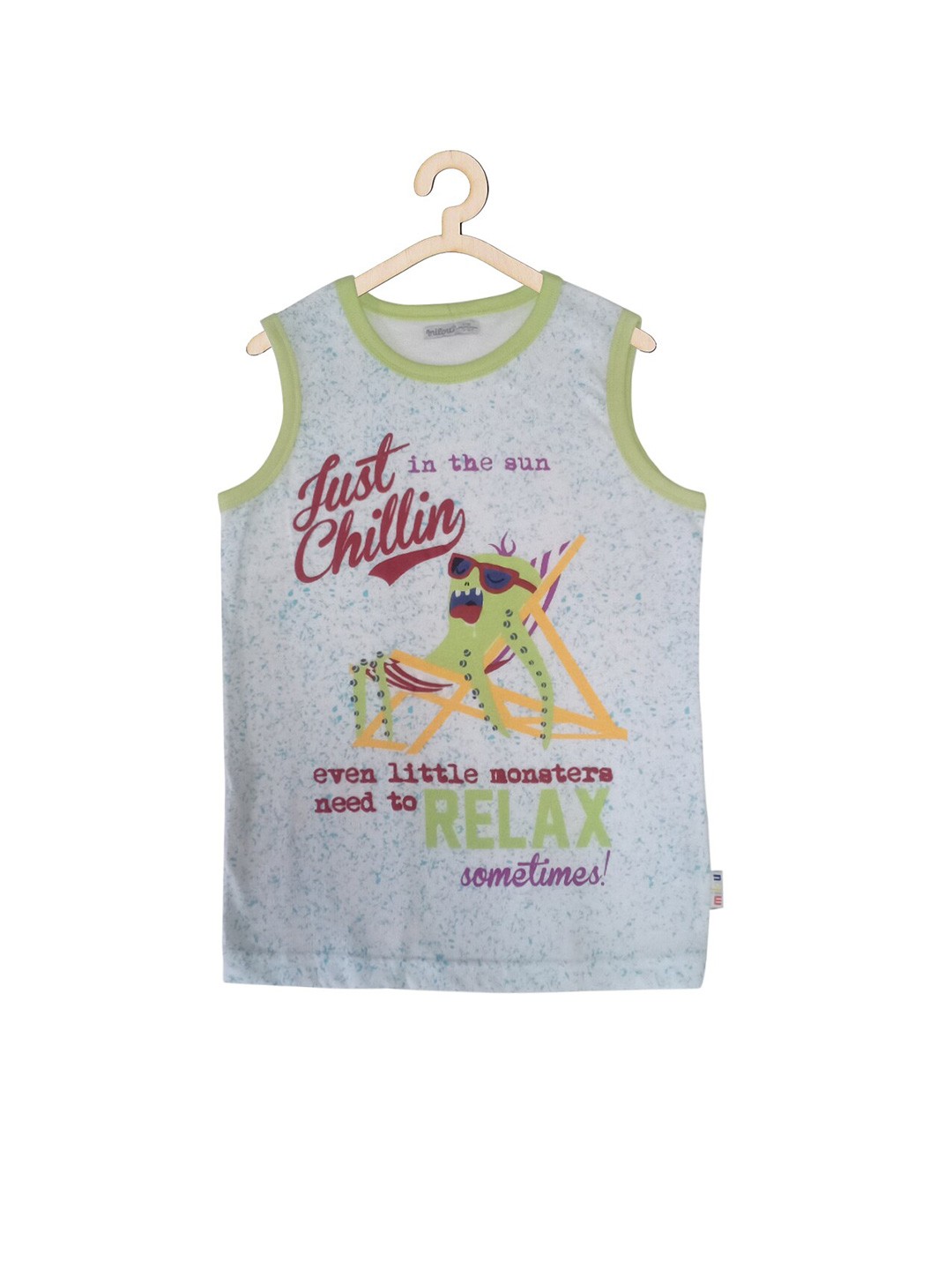 

milou Boys Printed Round Neck Applique Slim Fit T-shirt, White