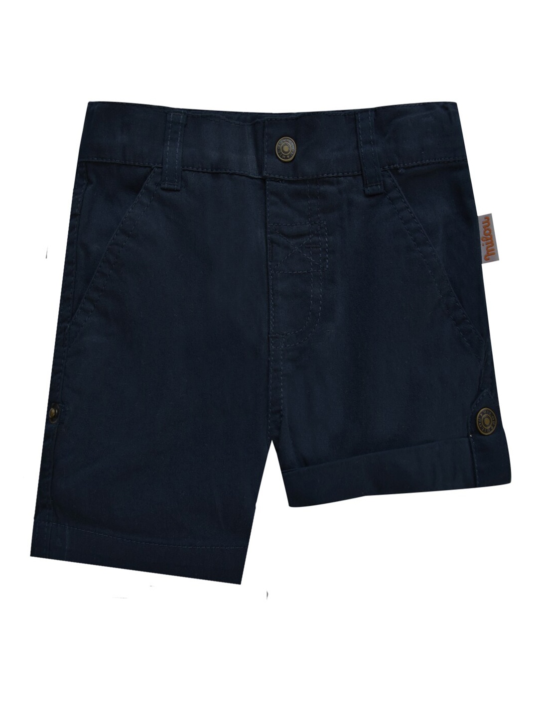 

milou Boys Low-Rise Pure Cotton Chino Shorts, Navy blue