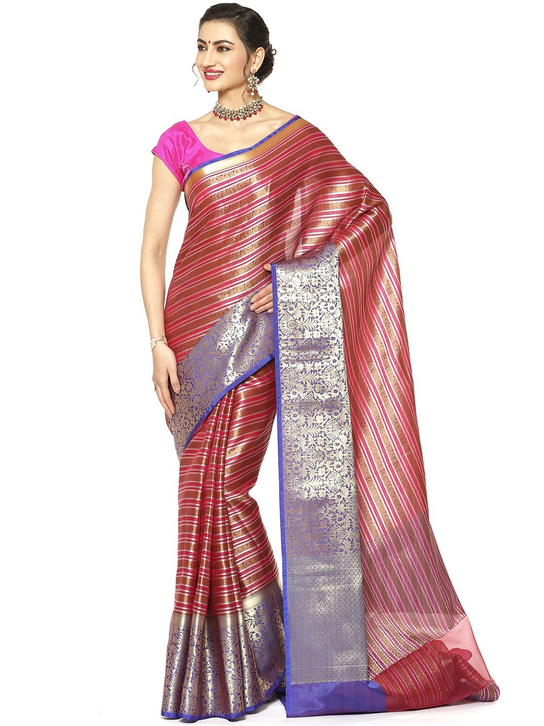 

PTIEPL Banarasi Silk Works Woven Design Zari Kanjeevaram Saree, Red