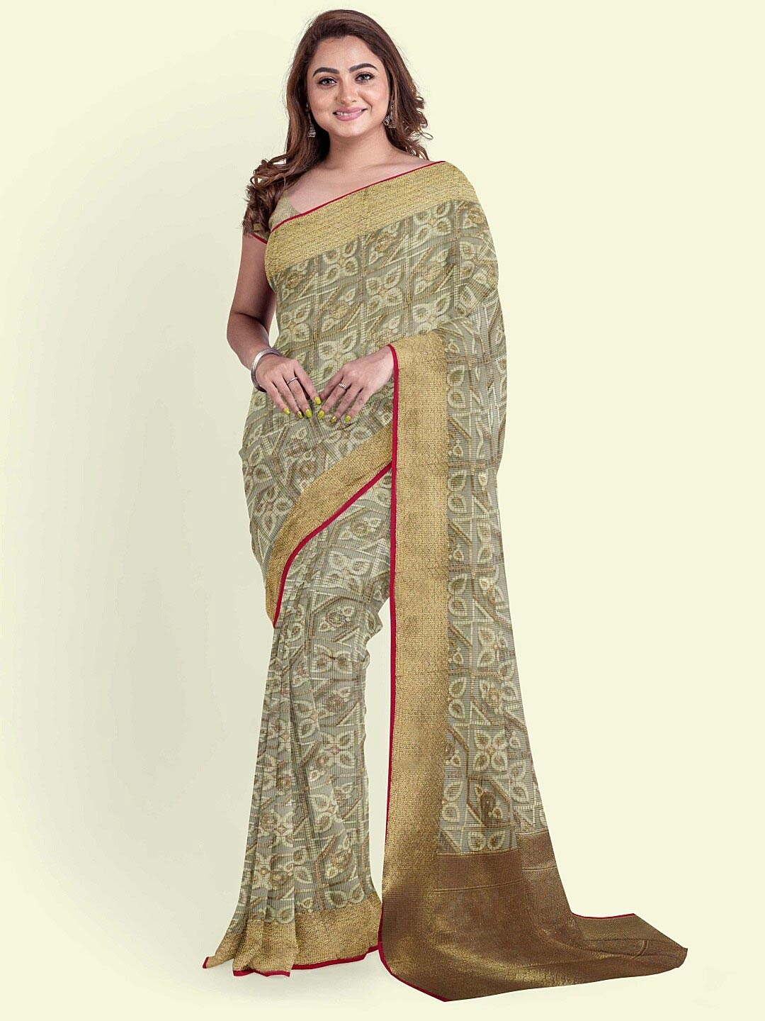 

PTIEPL Banarasi Silk Works Ethnic Motifs Woven Design Zari Banarasi Saree, Orange