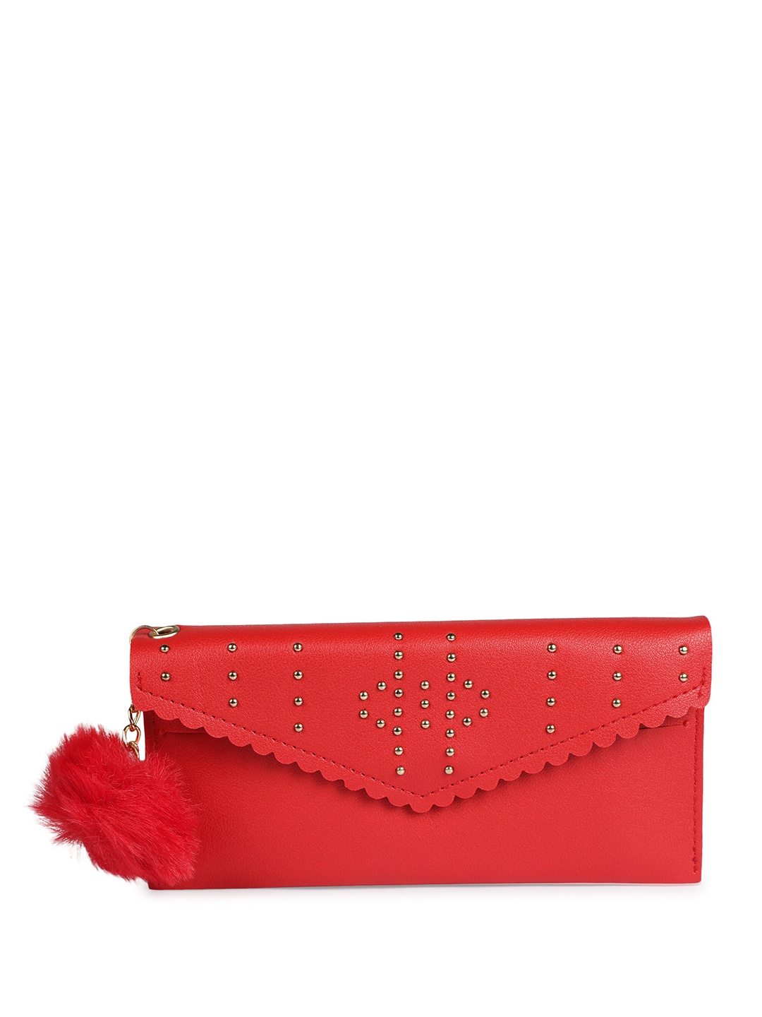 

ZEVORA Embellished PU Two Fold Wallet, Red