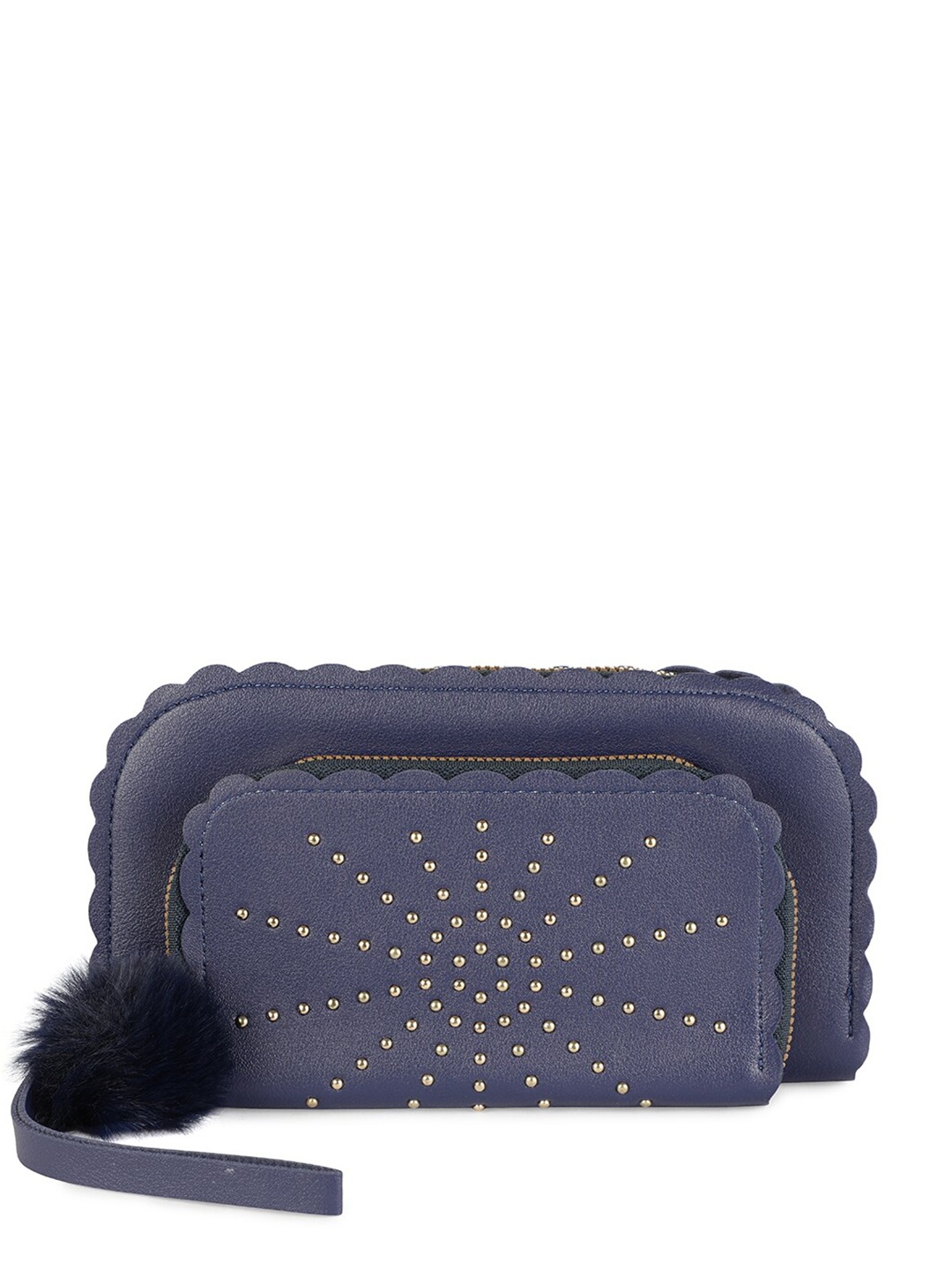 

ZEVORA Women Embellished Zip Around Wallet, Blue