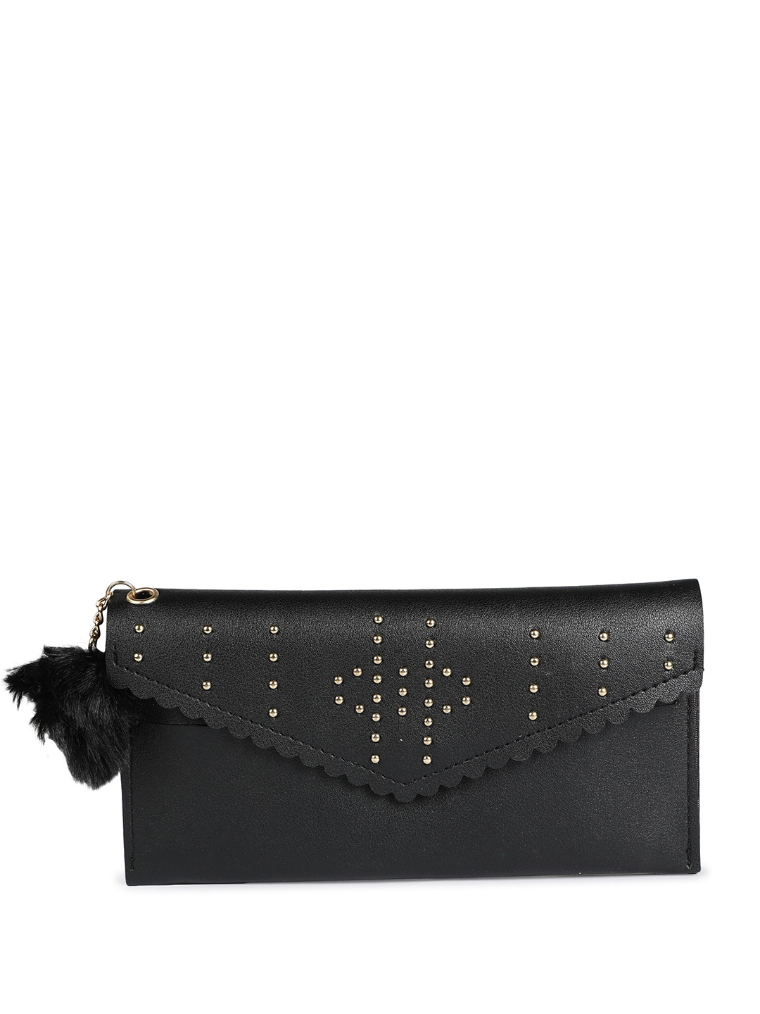 

ZEVORA Women Embellished Envelope Wallet, Black