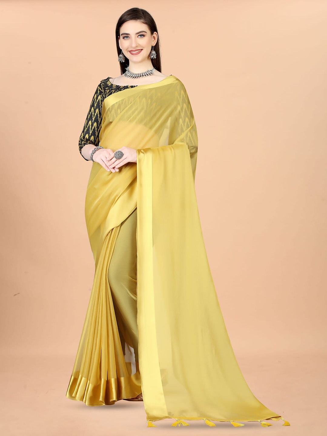 

Mitera Silk Cotton Saree, Yellow