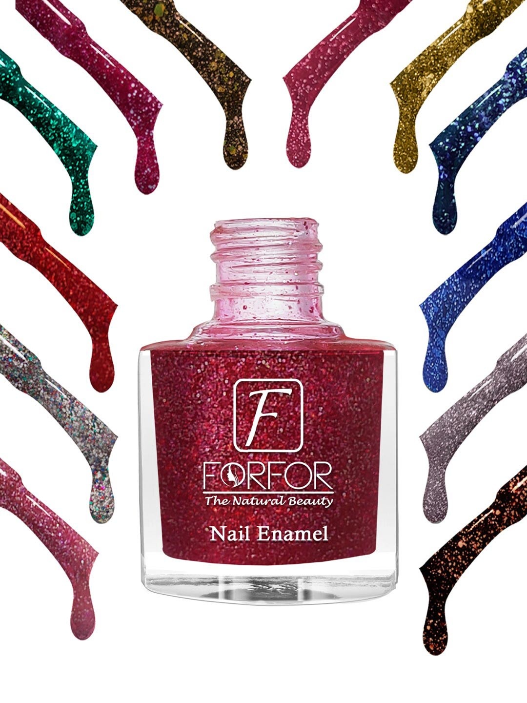

FORFOR Glitter Set Of 6 Nail Polish-5ml Each-89-90-91-93-94-95, Silver