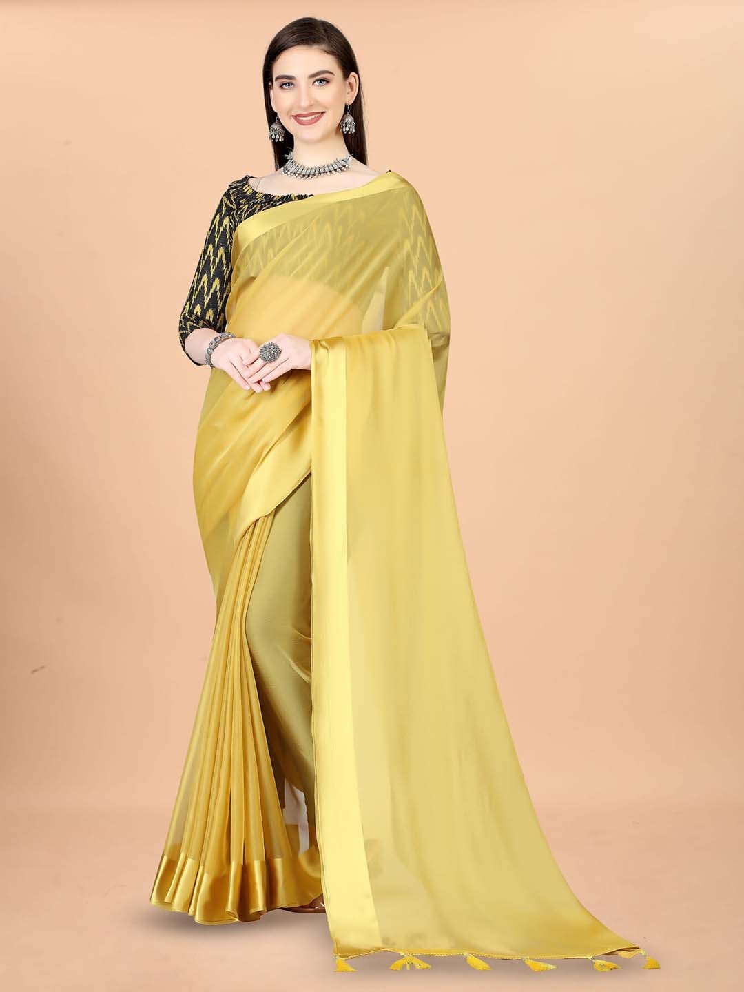 

KALINI Ethnic Silk Cotton Saree, Yellow