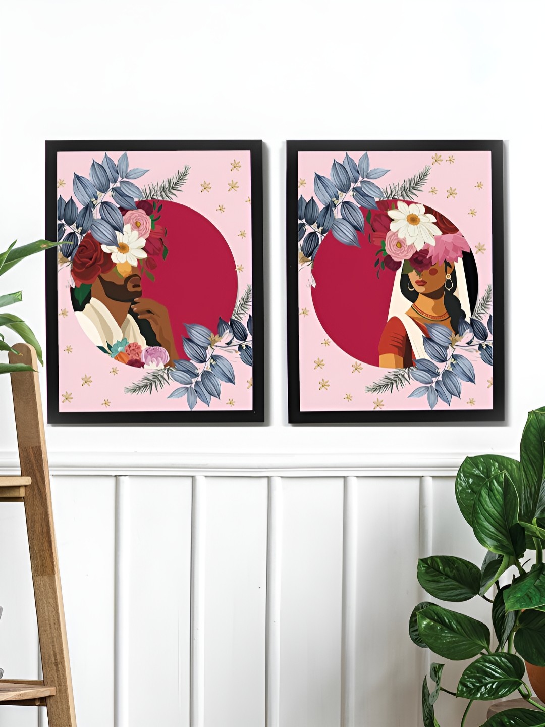 

Art Street Black & Pink 2Pcs Paintings Wall Art