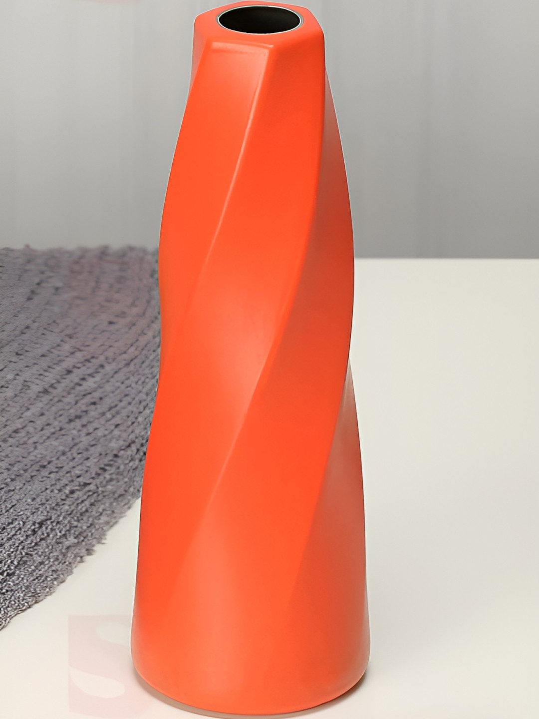 

Satyam Kraft Orange Textured Unbreakable Vase