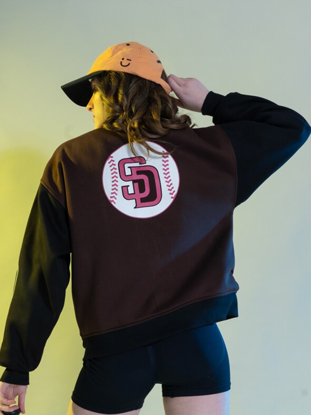 

Stylecast X Hersheinbox Typography Printed Stand Collar Fleece Bomber Jacket, Burgundy