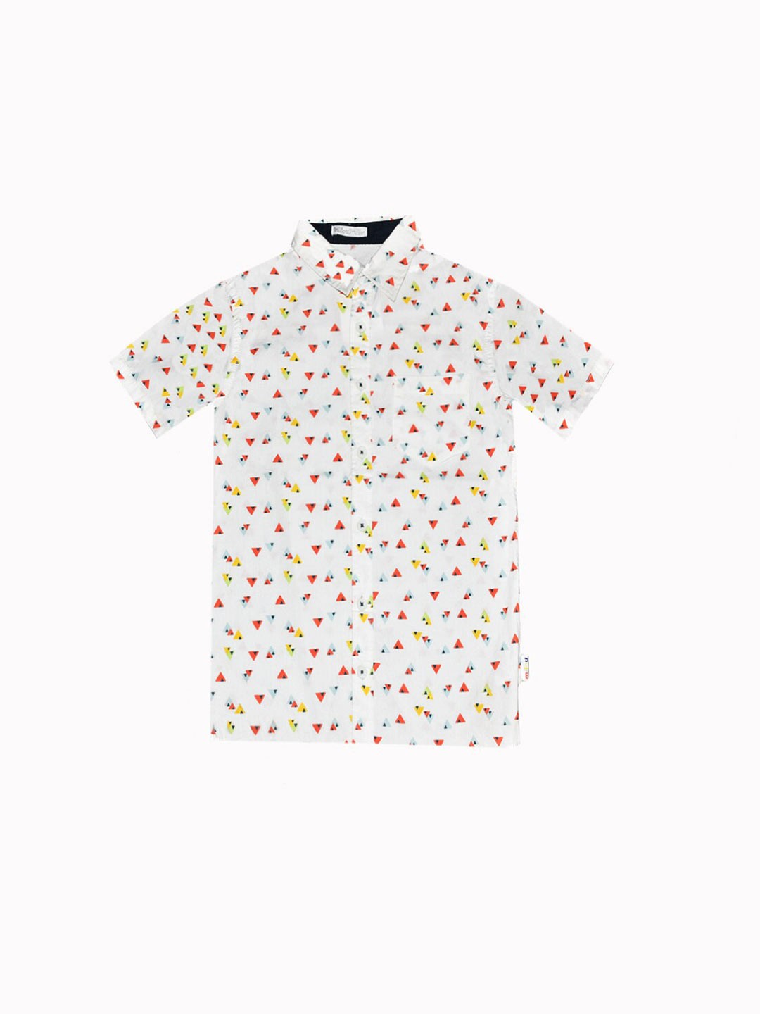 

milou Boys Opaque Printed Cotton Casual Shirt, White