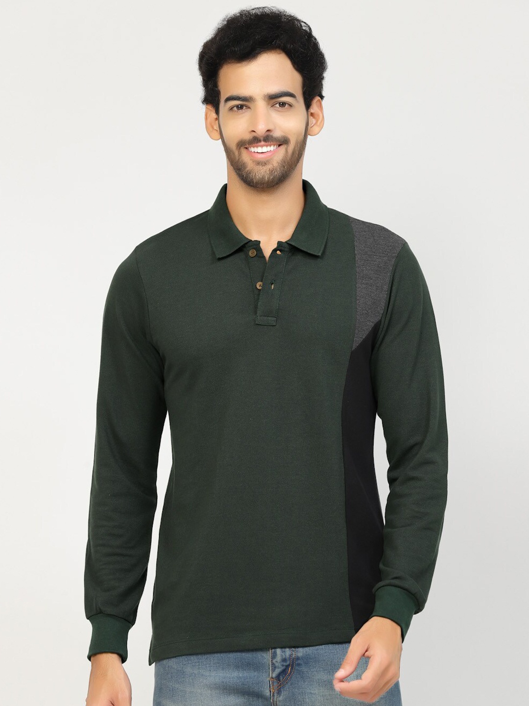 

Kalt Polo Collar Long Sleeves T-shirt, Green