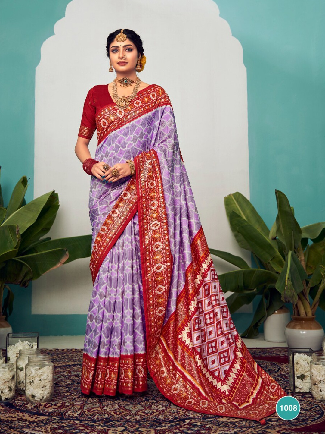 

Mitera Zari Silk Cotton Saree, Lavender