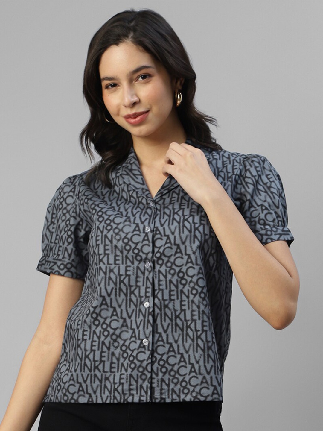 

DEEBACO Ethnic Motifs Printed Casual Shirt, Grey