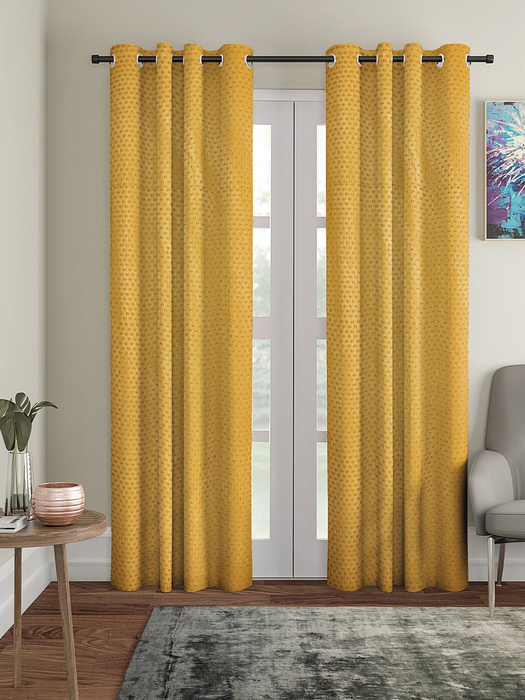 

Aura Mustard 2Pcs Long Door Curtain