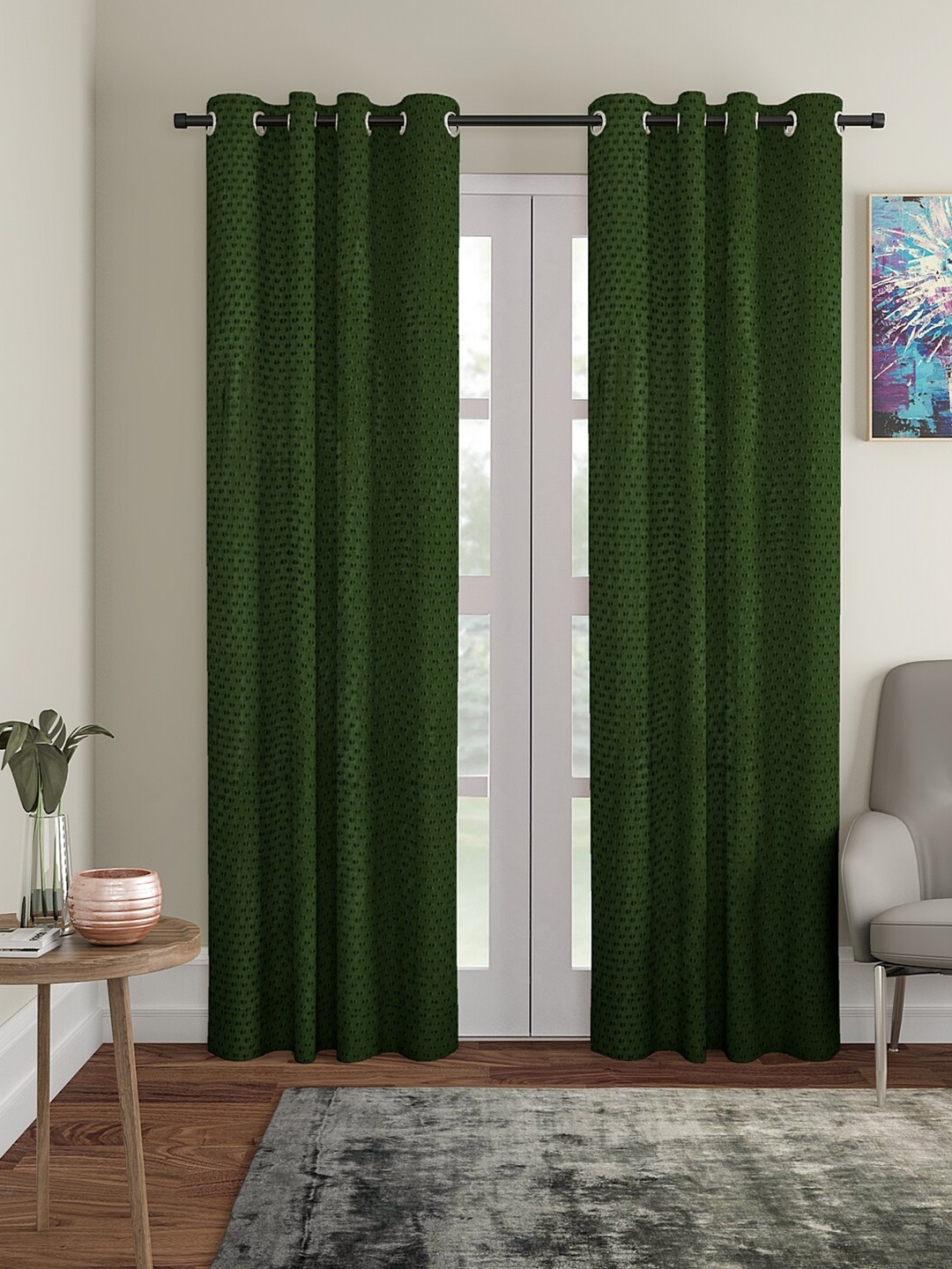 

Aura Green 2Pcs Regular Door Curtain