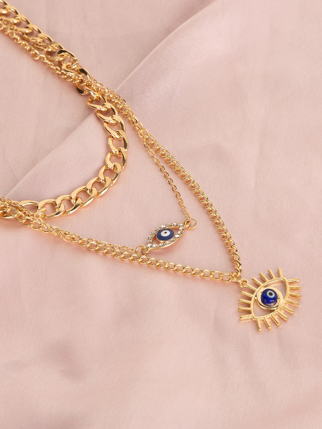 

Kazo Gold-Plated Stone Studded Layered Necklace