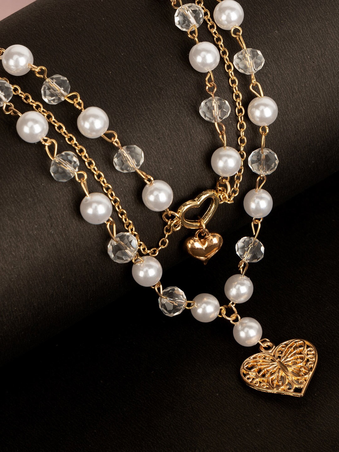 

Kazo Gold Plated Pearl Beaded Layered Necklace