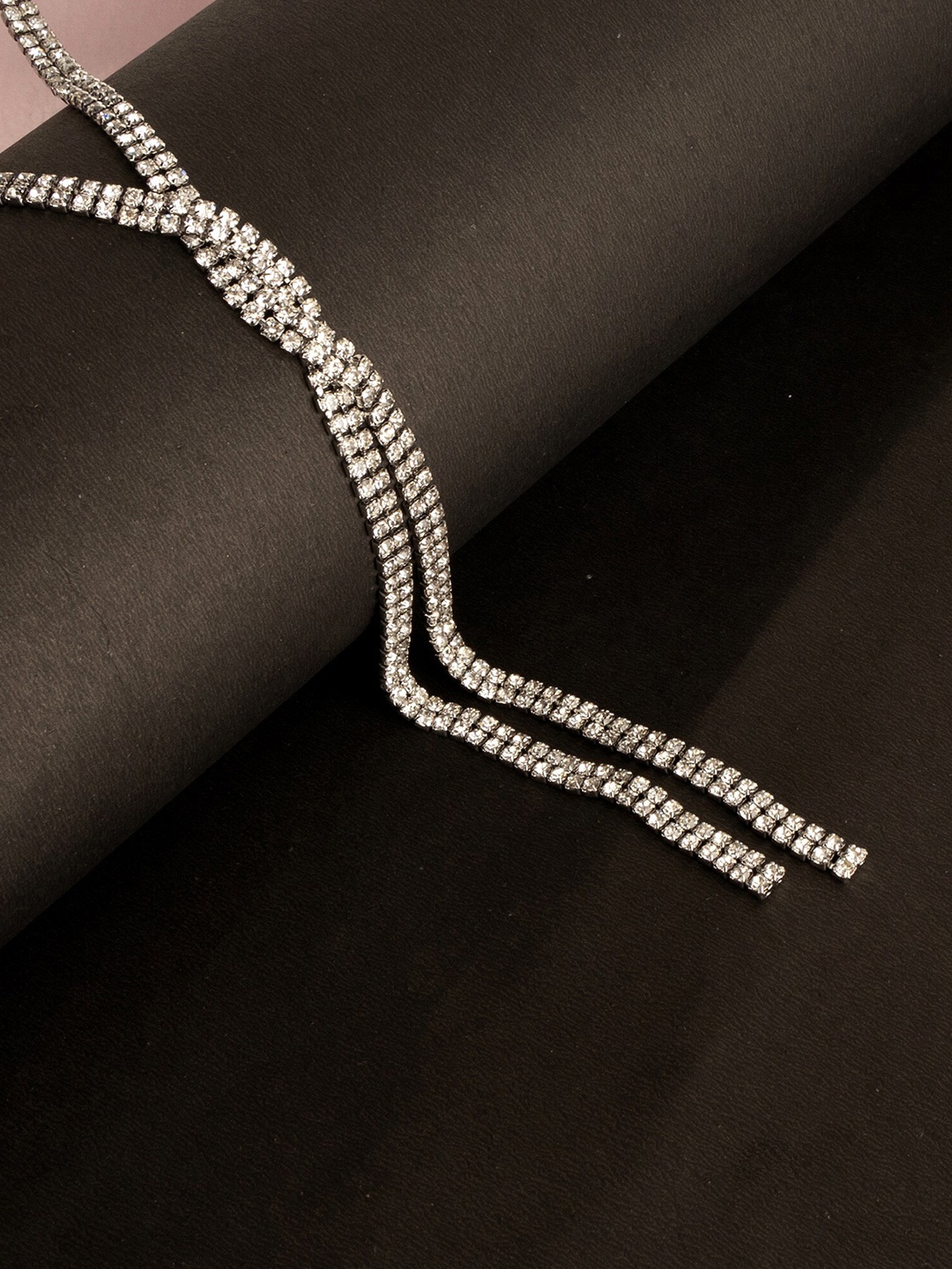 

Kazo Silver-Plated Stone Studded Necklace