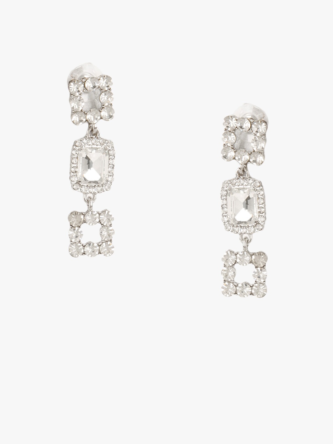 

Kazo Silver-Plated Contemporary Drop Earrings