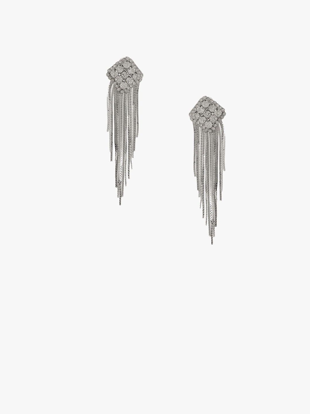 

Kazo Silver-Plated Contemporary Rhinestone Drop Earrings