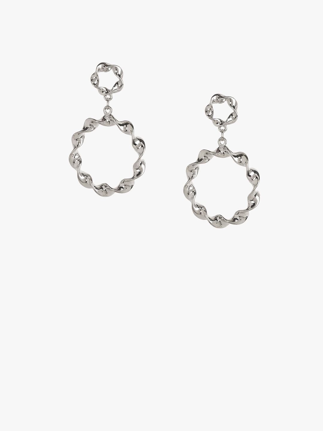 

Kazo Silver-Plated Contemporary Drop Earrings