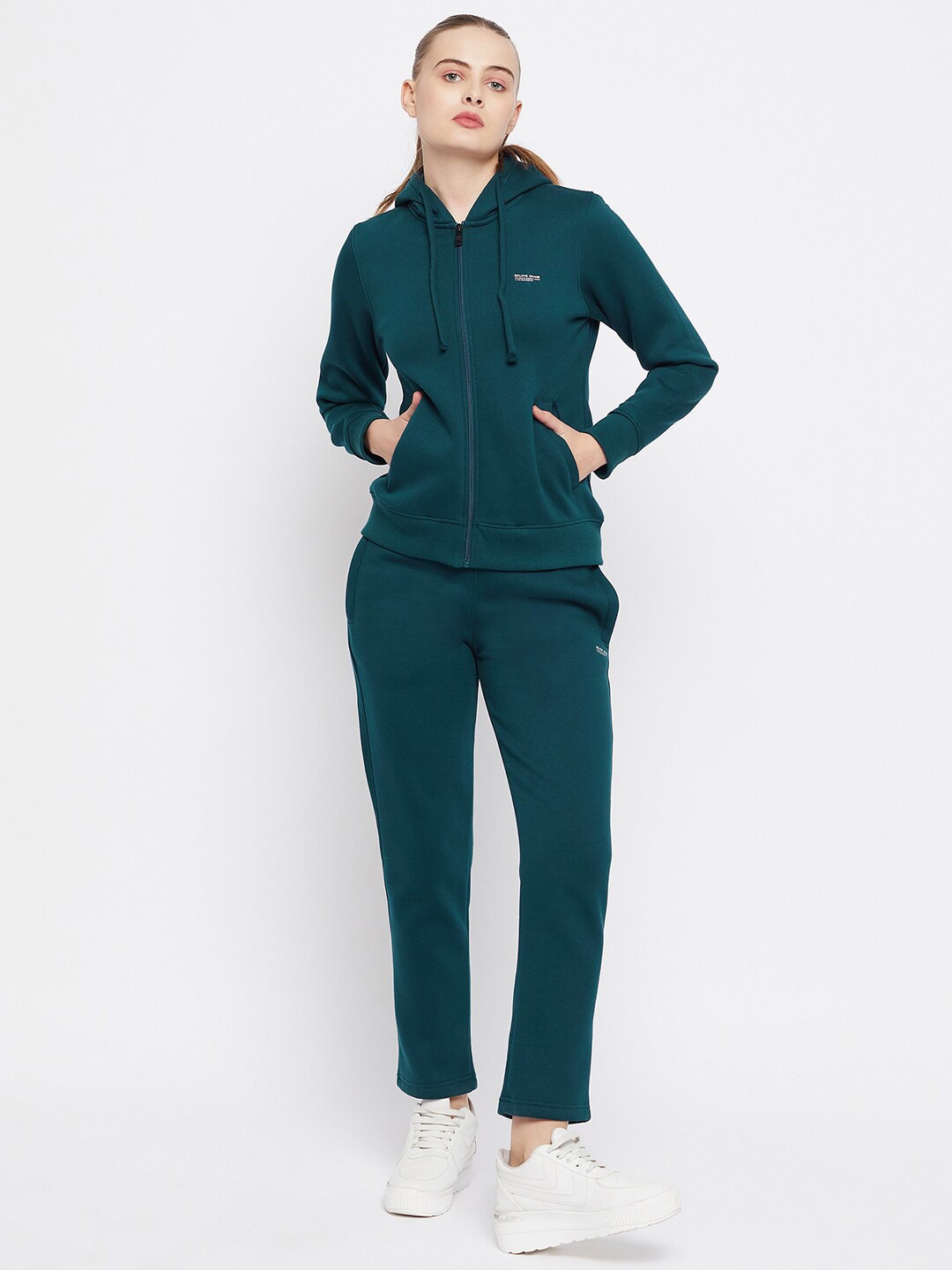 

Okane Hooded & Zipper Cotton Fleece Cotton Fleece Sweatshirt & Track Pants, Teal