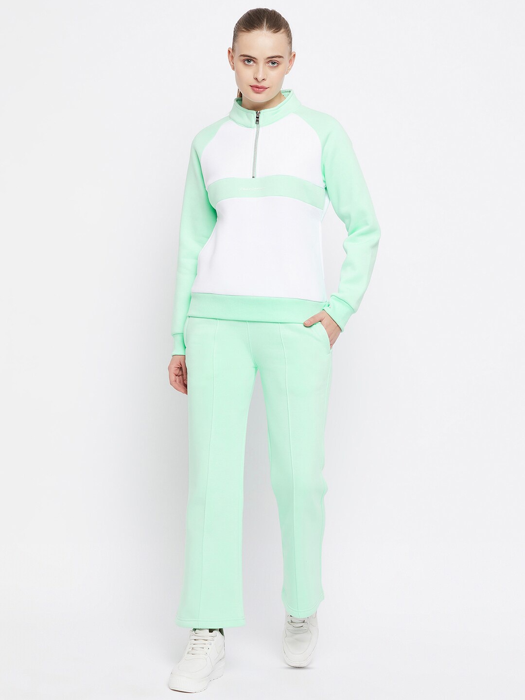 

Okane Colourblocked Mid-Rise Cotton Fleece Tracksuits, Green