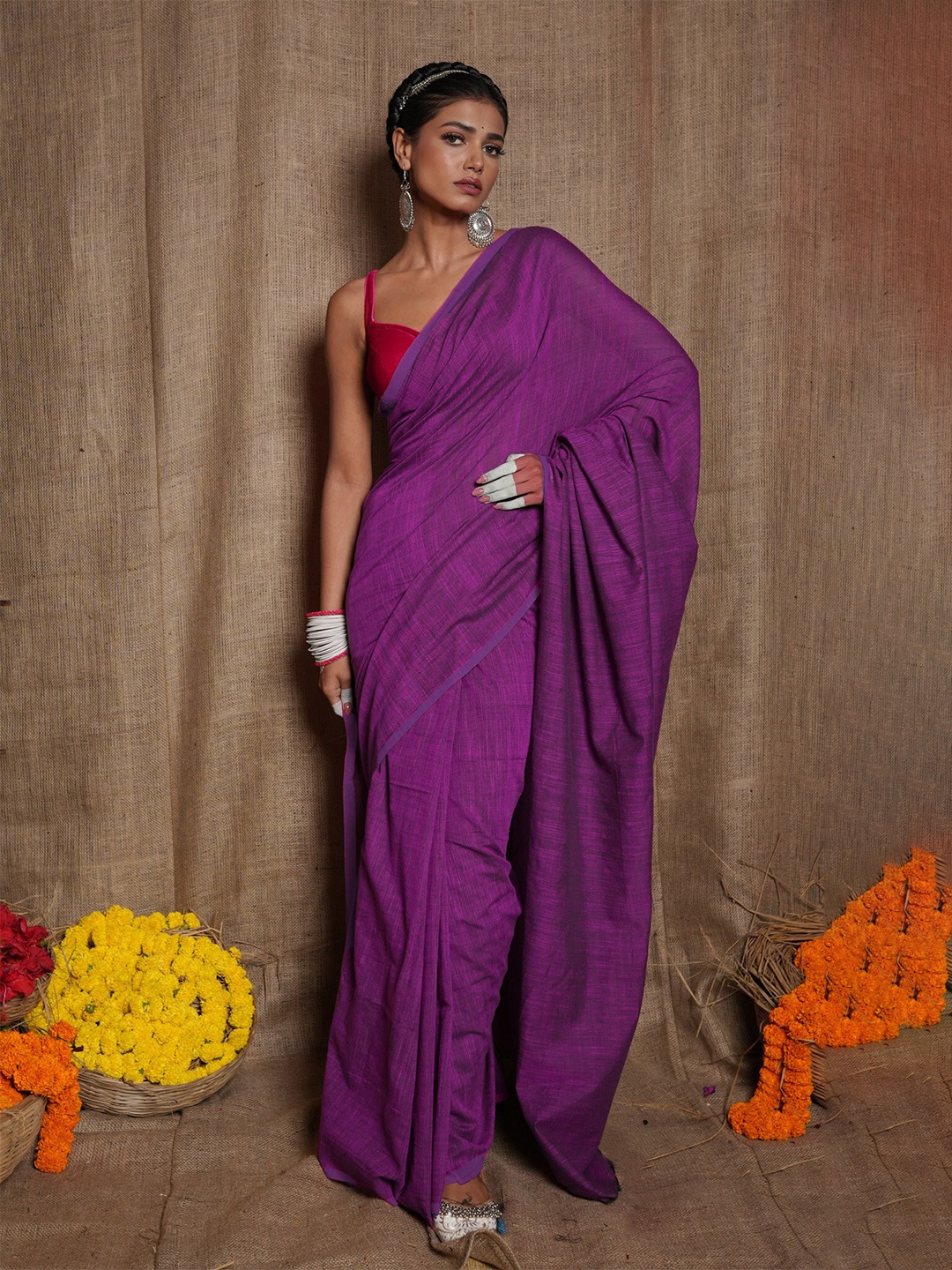 

Unnati Silks Woven Design Pure Linen Jamdani Saree, Blue