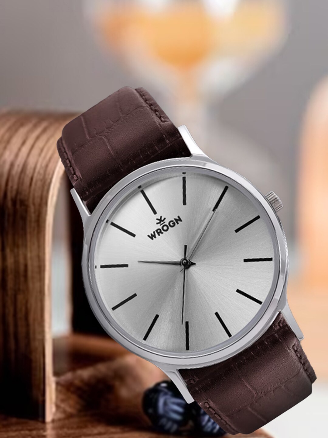

WROGN Men Leather Bracelet Style Straps Analogue Watch WRG048A, Brown