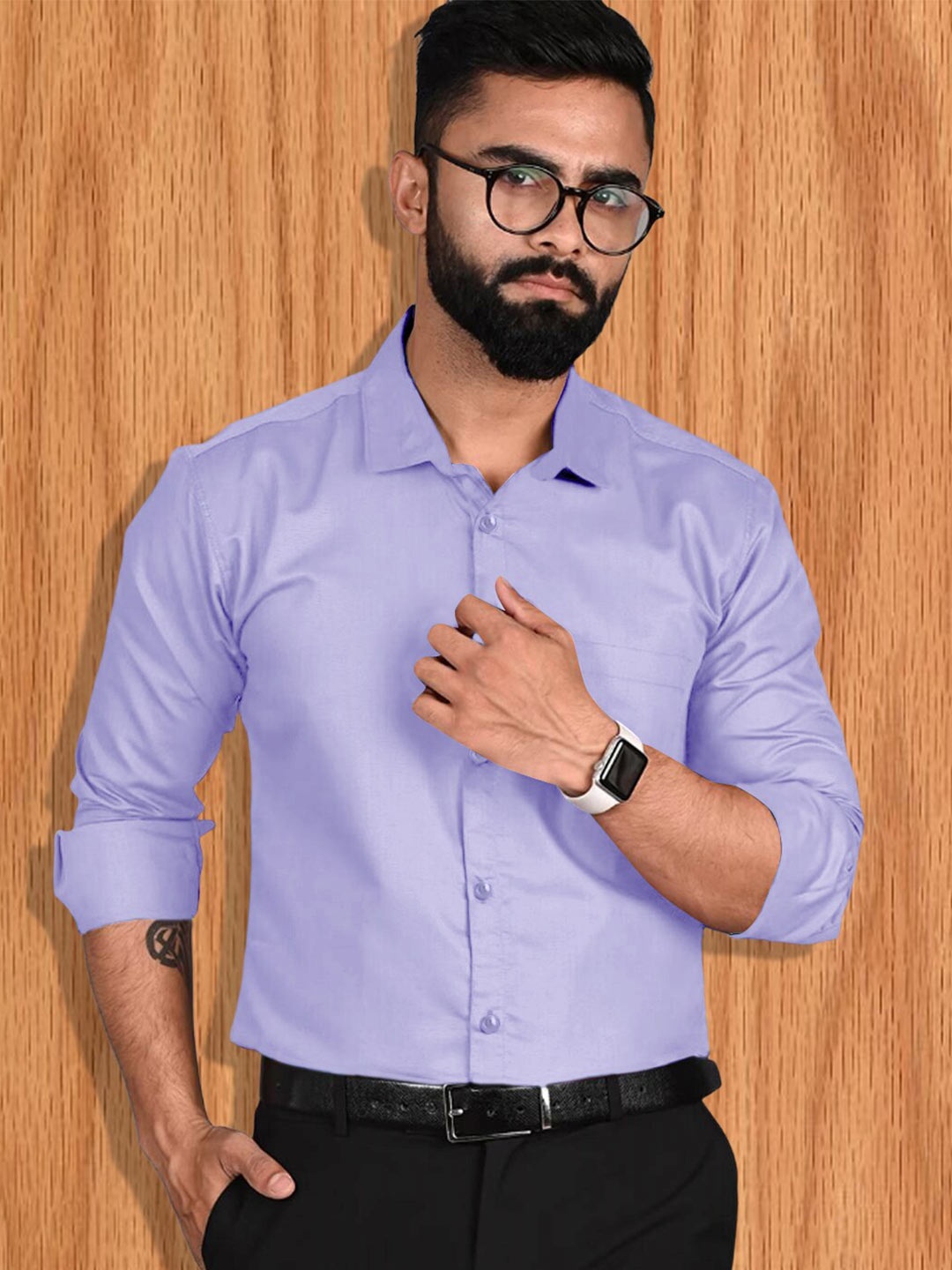 

7Threads Standard Cotton Formal Shirt, Lavender