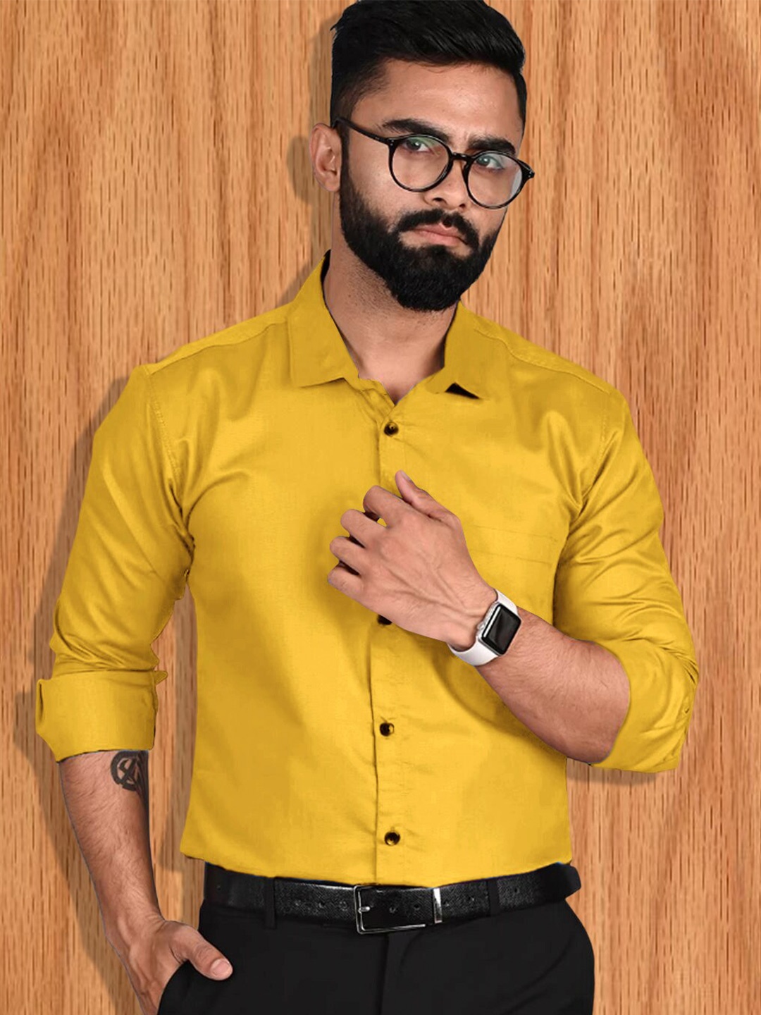 

7Threads Standard Opaque Regular Fit Formal Shirt, Yellow