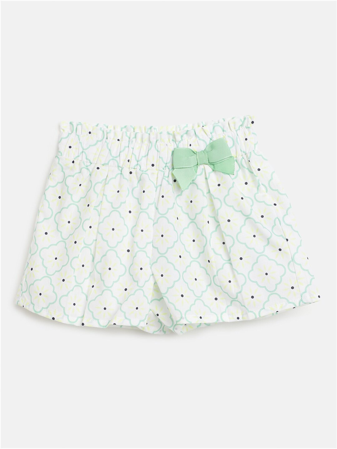 

Chicco Girls Printed Cotton Shorts, White