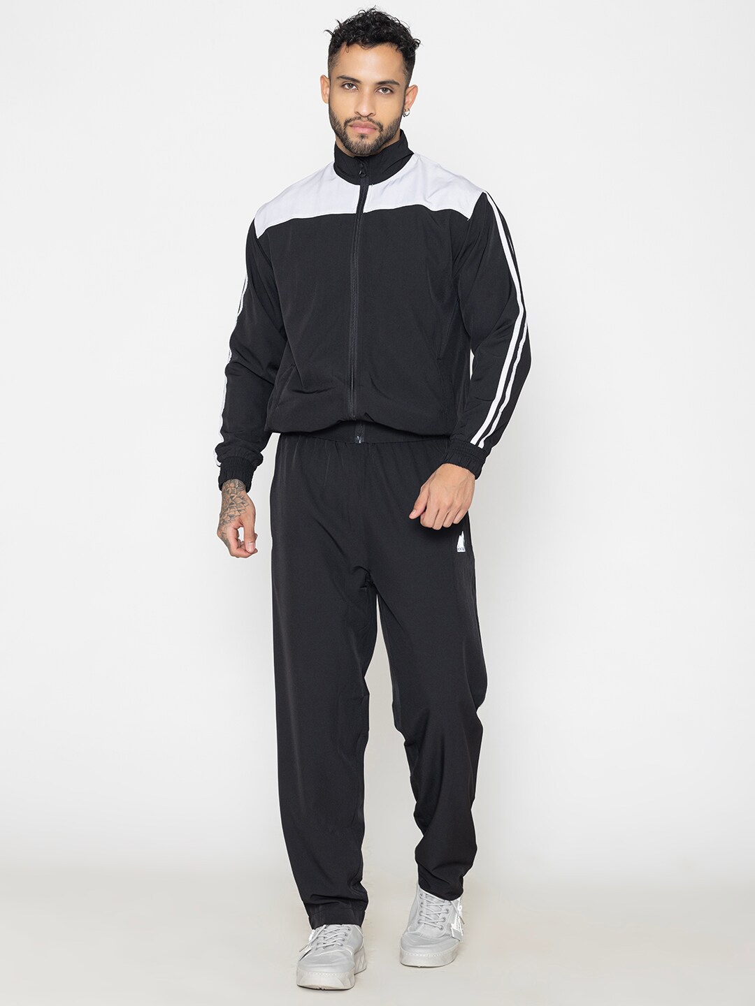 

Bonjour Colorblocked Cotton Jacket & Trackpants, Black